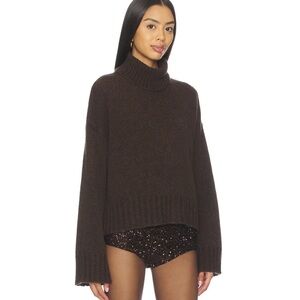 Women's Dark Brown TurtleNeck Sweater - Cozy Layering Pullover